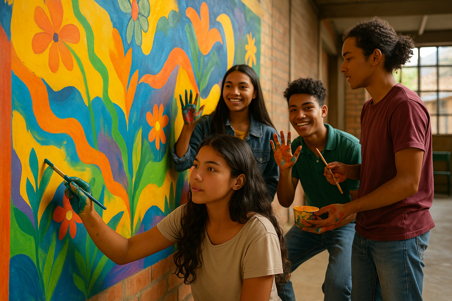 J&oacute;venes participando en taller de comunicaci&oacute;n comunitaria